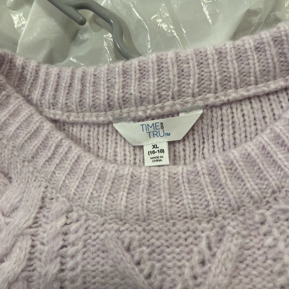 NWT Time and Tru Pointelle Pullover Women's, Pale Lavender, XL 16-18 TTL49322 - Picture 2 of 5